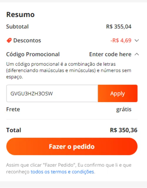 Imagem na descrição da promoção