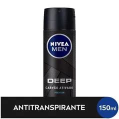 NIVEA MEN Desodorante Antitranspirante Aerossol Deep Original 150ml - Leve 2 pague R$ 7,75 (Cada) 