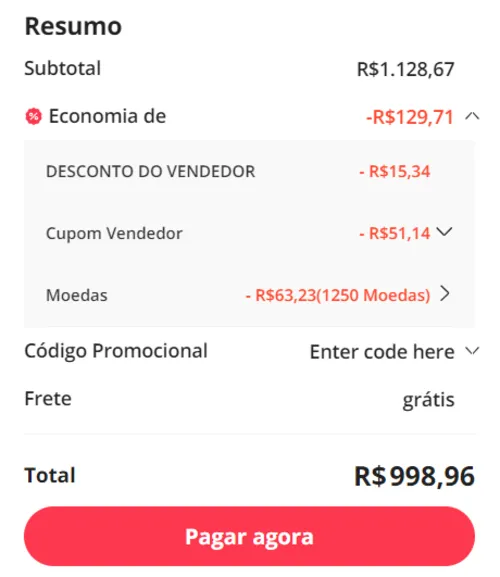 Imagem na descrição da promoção