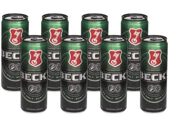 [Cashback de R$10] Cerveja Becks Puro Malte Lager 350ml - 8 Unidades | R$25