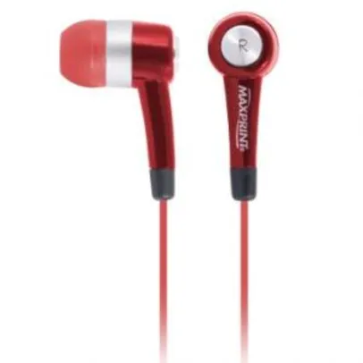 Fone de Ouvido Earphone, Estéreo, Vermelho 6011497 - MAXSOUND