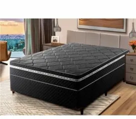 Cama Box Casal Umaflex Essencial com Eurotop e Molas Ensacadas 66x138x188 cm | R$899