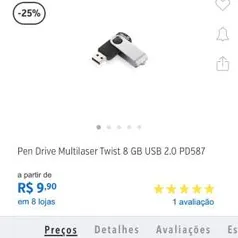 Pen drive 8gb - R$9