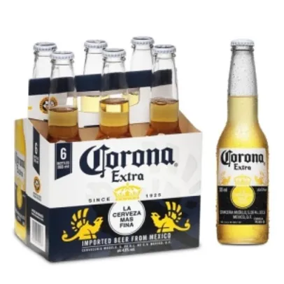 Cerveja Corona Extra 355ml Caixa com 06 unidades - R$ 27,48
