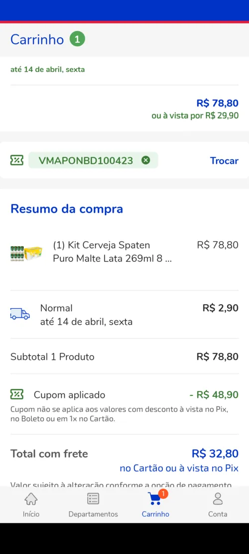 Imagem na descrição da promoção