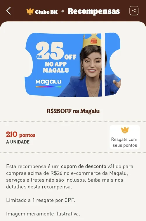 Imagem na descrição da promoção