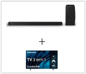 Soundbar Samsung HWQ800C, 5.1.2 Canais, Alexa Int. + Smart TV Samsung Crystal UHD 4K 75" Polegadas 75CU8000