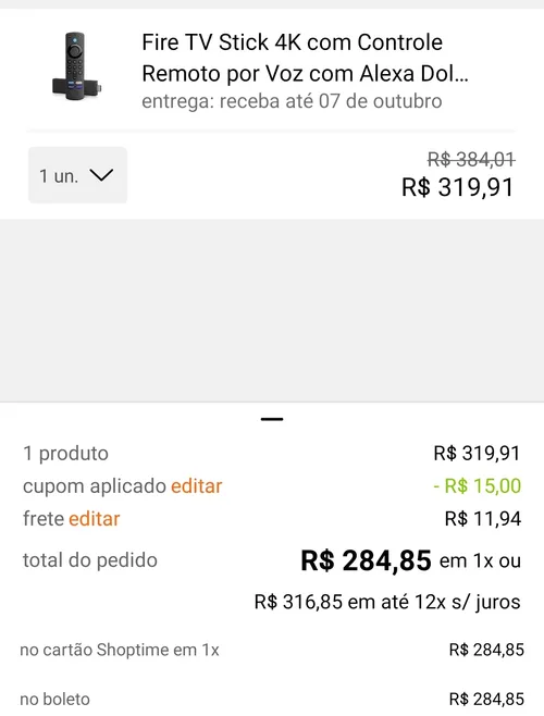 Imagem na descrição da promoção