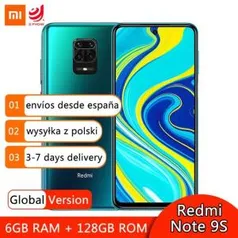 [Aliexpress] Smartphone Xiaomi redmi nota 9 s 6gb 128gb | R$ 1.262