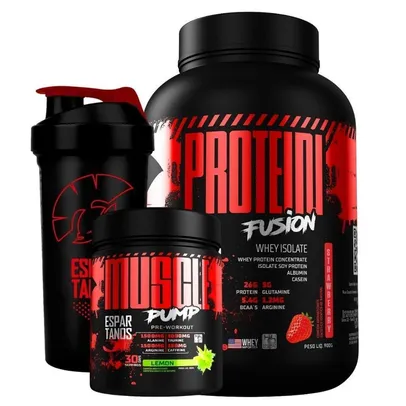 Kit Whey Protein Fusion + Pré Treino Muscle Pump + Shaker