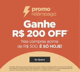 APP - R$ 200 de desconto acima de R$500 na Camicado