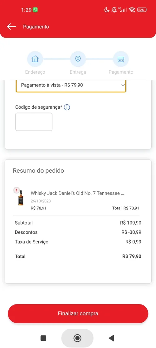 Imagem na descrição da promoção