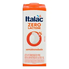 Leite UHT Semidesnatado Zero Lactose Italac 1L