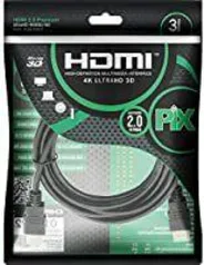 [PRIME] Cabo Hdmi 2.0 4K Hdr 19P 3M Pix Gold, Preto