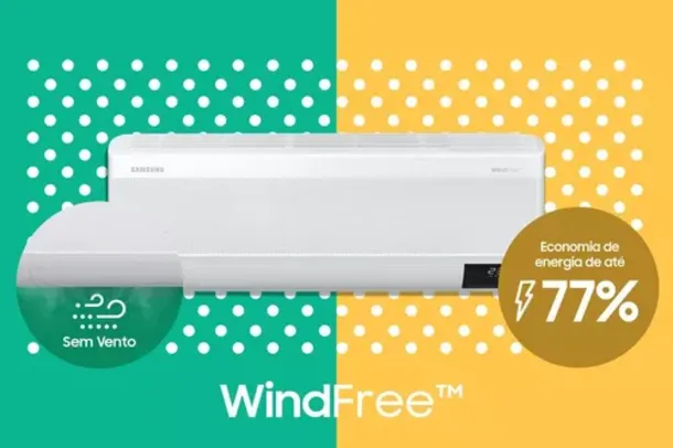 [Members] Ar condicionado Sem Vento Samsung WindFree - Frio 12.000 Btu/h 220V