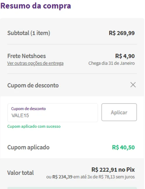 Imagem na descrição da promoção