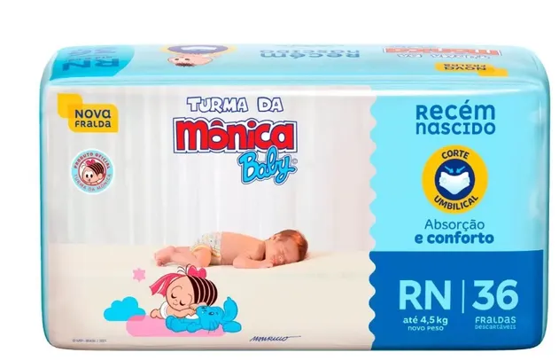 [Leve 3/ Pague 2]Fralda Turma da Mônica Baby Diversos tamanhos