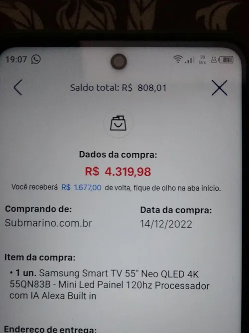 Imagem na descrição da promoção