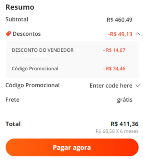 Imagem na descrição da promoção