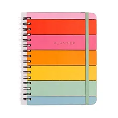 Planner Wire-o Arco-íris, Multicolorido, Arco-íris, Mensal e Semanal, 75 fls, Papel Pólen 80g/m², Tamanho A5