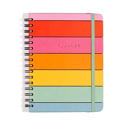 Planner Wire-o Arco-íris, Multicolorido, Arco-íris, Mensal e Semanal, 75 fls, Papel Pólen 80g/m², Tamanho A5