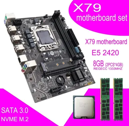 [Internacional] Placa mãe X79, Xeon LGA 1356 E5 2420, 2x4 1333mhz | R$471
