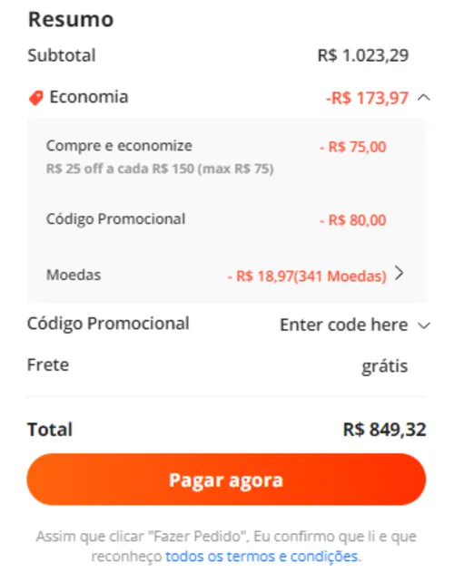 Imagem na descrição da promoção