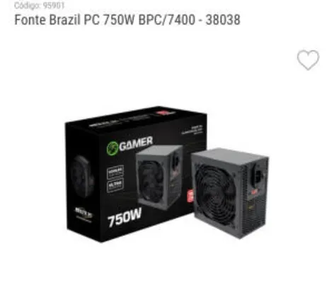 Fonte Brazil PC 750W BPC/7400 - 38038 R$280