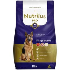 Ração Seca Nutrilus Pro+ Frango & Carne para Cães Sênior - 15 Kg