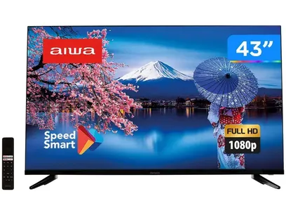 Product photo Smart Tv Aiwa 43 Full Hd Borda Ultrafina HDR10 Dolby Áudio AWS-TV-43-BL-01