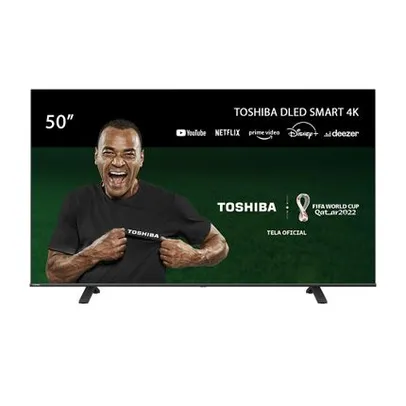 [R$1.680,00 AME] Smart TV DLED 50'' 4K Toshiba 50C350LS VIDAA 3 HDMI 2 USB Wi-Fi - TB012M