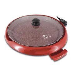 [AME SC R$ 27] Grill Aroma Redondo Vermelho - Fun Kitchen 110V / 220v