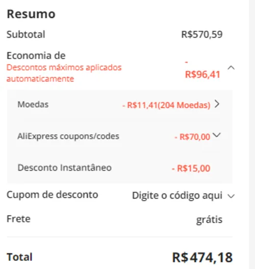 Imagem na descrição da promoção