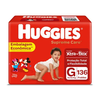 Fralda Huggies Supreme Care Giga Tamanho G Com 136 Unidades