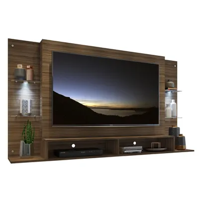 Painel Tv 60&amp;quot; Com 2 Leds Vegas Multimóveis V3394 Madeirado