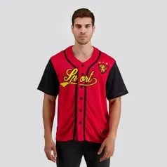 Camisa Baseball Sport Vermelha 90% Desconto