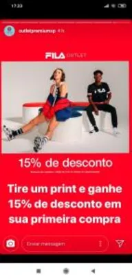 [Loja Física SP] 15% OFF na inauguração da loja FILA no outlet premium