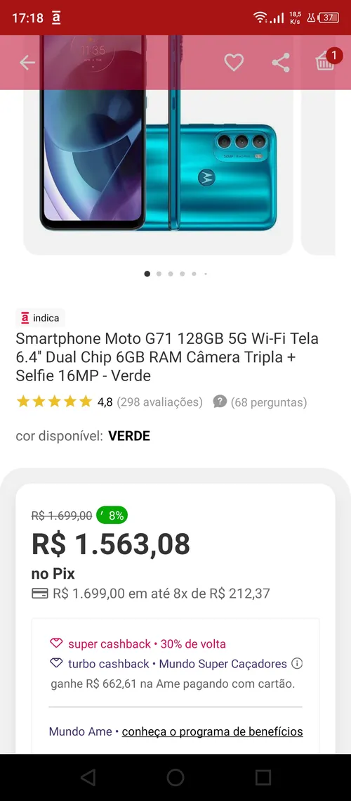 Imagem na descrição da promoção