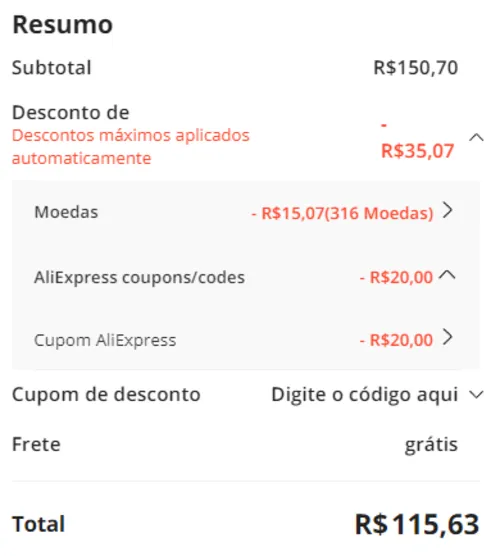 Imagem na descrição da promoção