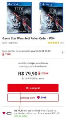 Star Wars Jedi Fallen Order PS4 | R$ 60