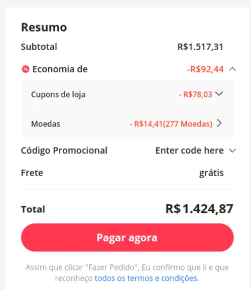 Imagem na descrição da promoção