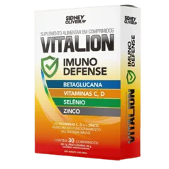 REFORÇO IMUNIDADE BETAGLUCANA + VITAMINAS C, D + SELENIO + ZINCO - VITALION IMUNO DEFENSE 30 COMP