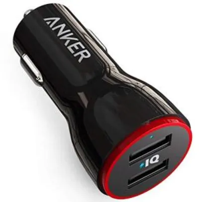 Carregador Veicular Anker PowerDrive, 2 portas USB, 24W de potência | R$ 50