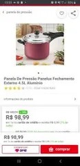 Panela De Pressão Panelux Fechamento Externo 4.5L Alumínio | R$99