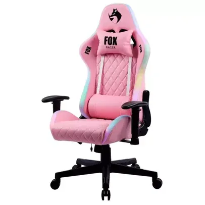 Cadeira Gamer Fox Racer RGB Rosa com Iluminação (Led)