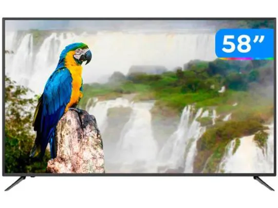 Smart TV 4K HQLED 58” JVC LT-58MB708 Android - Wi-Fi Bluetooth HDR 4 HDMI 3 USB | R$2.699