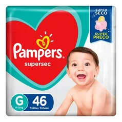 [R$0,57/tira] Fralda Pampers Supersec G 46 unidades (mín. 2) | R$26