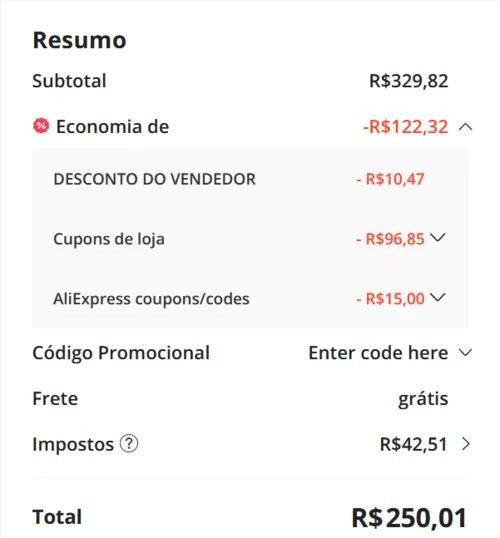 Imagem na descrição da promoção