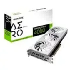 Placa de Vídeo RTX 4060 AERO OC Gigabyte NVIDIA GeForce, 8GB GDDR6, RGB, DLSS, Ray Tracing, Branco - GV-N4060AERO OC-8GD