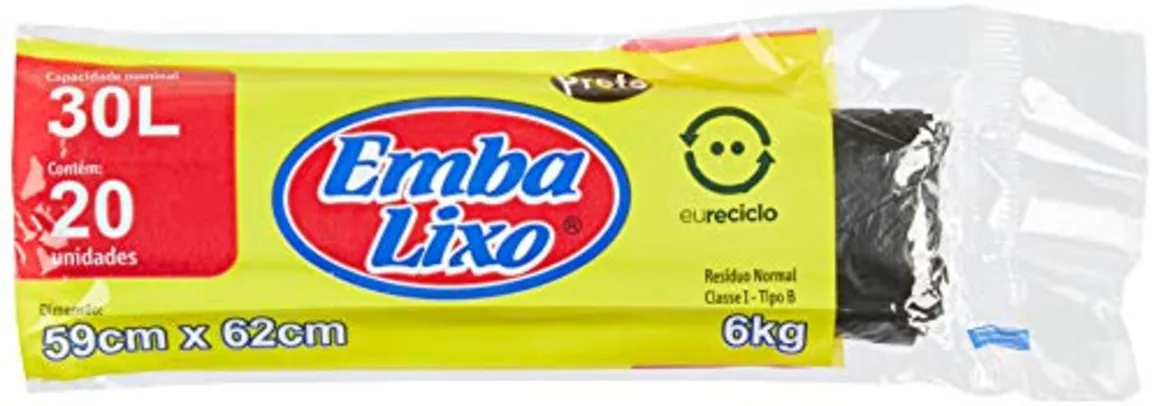 [REC] [Leve +Por- R$3.9 ] Embalixo Saco Lixo Eu Reciclo 30 Litros